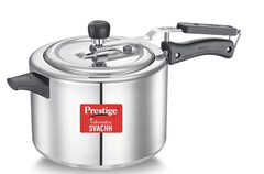 Prestige Nakshatra Plus Svachh Aluminium Inner Lid Pressure Cooker with Unique Deep Lid which Controls Spillage, 6.5 Litre, Silver-1