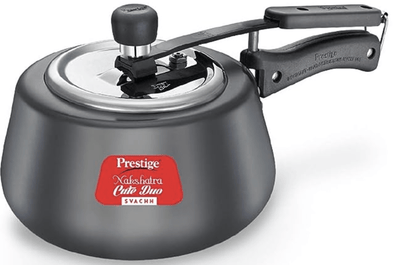 Prestige Svachh, 20260, 3 L, Nakshatra Cute Duo Hard Anodised, with Deep Lid for Spillage Control