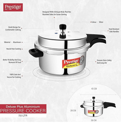 Prestige Deluxe Plus Induction Base Aluminium Pressure Cooker, 7.5 Litres-3