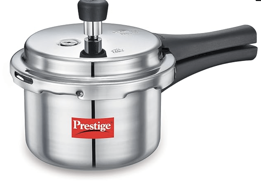 Prestige Popular Aluminium Outer Lid Pressure Cooker, 1.5 Litres, Silver
