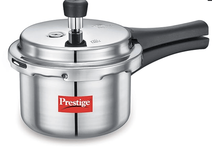 Prestige Popular Aluminium Outer Lid Pressure Cooker, 1.5 Litres, Silver