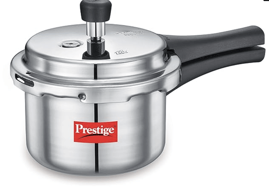 Prestige Popular Aluminium Outer Lid Pressure Cooker, 1.5 Litres, Silver