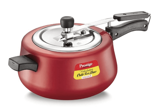 Prestige Nakshatra Cute Duo Svachh Aluminium Inner Lid Pressure Cooker, 5 Litre, Red, 5 Liter