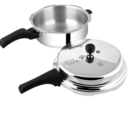 Prestige Deluxe Plus Induction Base Senior Pan Aluminium Outer Lid Pressure Cooker, 6 Litres, Silver