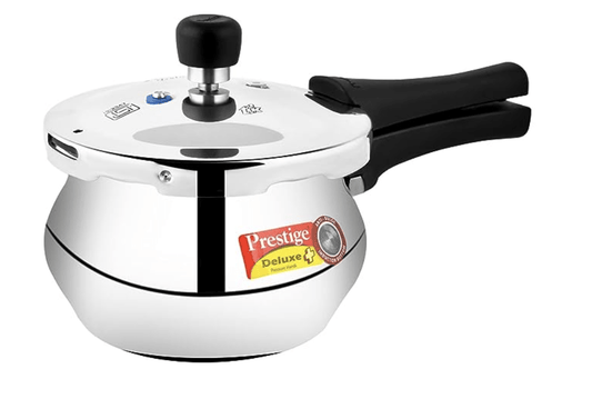 Prestige Deluxe Plus Baby Induction Base Aluminium Outer Lid Pressure Handi, 2 Litres, Silver, 2 Liter