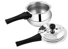 Prestige Deluxe Plus Baby Induction Base Aluminium Outer Lid Pressure Handi, 2 Litres, Silver, 2 Liter-2