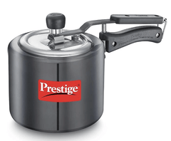 Prestige 3L Nakshatra Duo Plus Svachh Hard Anodised Inner Lid Pressure Cooker (Aluminium)|Deep stainless steel lid controls spillage|Metallic safety plug|5 years warranty-1