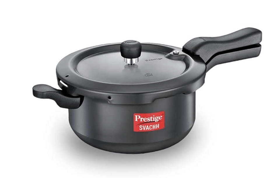 Prestige Svachh, 20278, 5 L, Sr. Pressure Pan, With Deep Lid For Spillage Control, Outer Lid, Aluminium, Black, 5 Liter