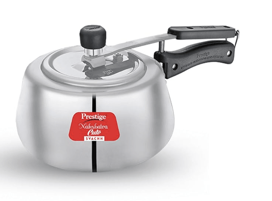 Prestige Nakshatra Cute Svachh Aluminium Inner Lid Pressure Cooker, 3.0L (Polished, Silver), 3 Liter
