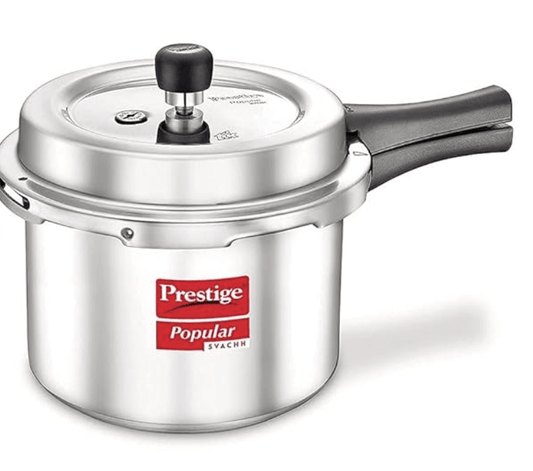 Prestige Popular Svachh Aluminium Outer Lid Pressure Cooker, 1.5 Litre - Silver, Medium (10162)
