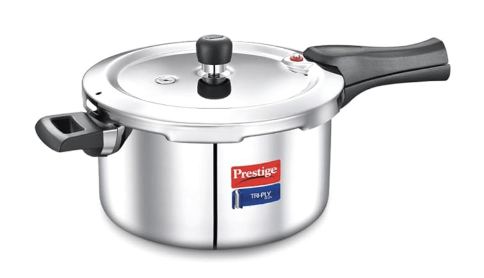 Prestige Svachh Triply 5 Litre, Silver Outer Lid Pressure Cooker (Aluminium) Visit the Prestige Store