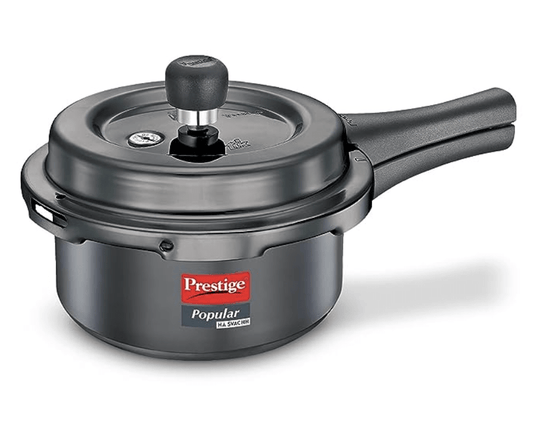 Prestige Popular Svachh Hard Anodised Pressure Cooker(2.0 L, Black, Deep Lid-Controls Spillage)