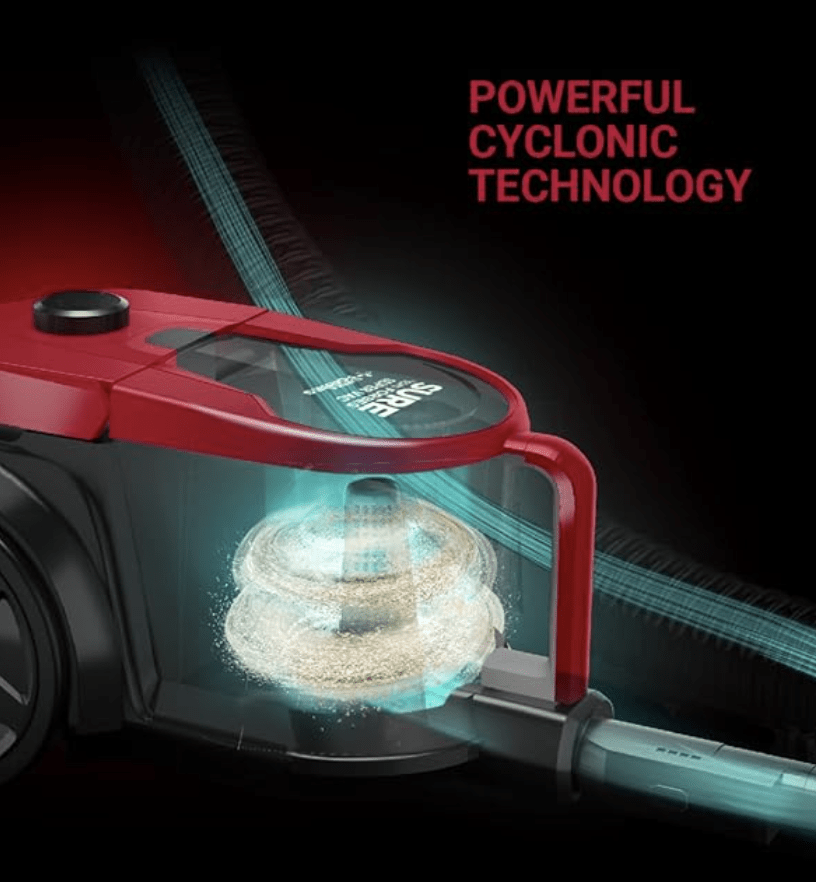 Eureka Forbes Supervac 1600 Watts Powerful Suction,bagless Vacuum Cleaner with cyclonic Technology,7 Accessories,1 Year Warranty,Compact,Lightweight & Easy to use (Red)