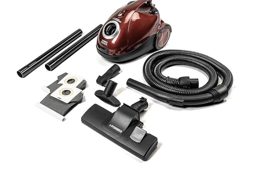 Eureka Forbes Quick Clean DX Vacuum Cleaner with 1200 Watts Powerful Suction Control, 3 Free Reusable dust Bag worth Rs 500, comes with multiple accessories, dust bag full indicator (Red), standerd