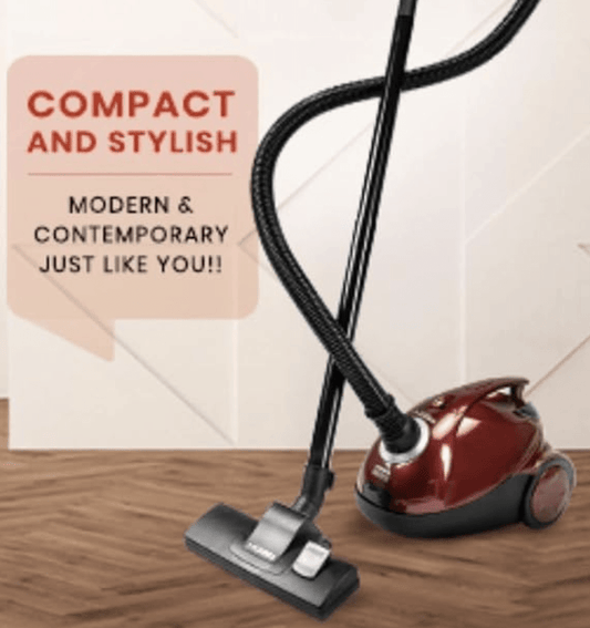 Eureka Forbes Quick Clean DX Vacuum Cleaner with 1200 Watts Powerful Suction Control, 3 Free Reusable dust Bag worth Rs 500, comes with multiple accessories, dust bag full indicator (Red), standerd