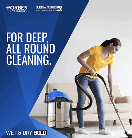 Eureka Forbes Wet & Dry Bold 1400 Watts Multipurpose Vacuum Cleaner,Power Suction & Blower with 20 litres Tank Capacity,6 Accessories,1 Year Warranty,Compact,Light Weight & Easy to use (Blue)