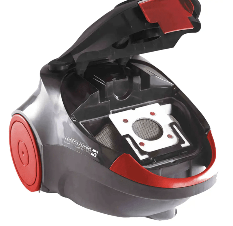 Eureka Forbes Swift Clean 1200 Watts Compact Vacuum Cleaner with Dust Bag Full Indicator, Variable Power Control, Automatic Cord Winder (Red)