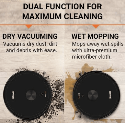 Eureka Forbes ROBO L VAC Vacuum Cleaner with Smart Sensing Technology, Remote Control, Duraclean Battery (Black, ROBOLVAC)