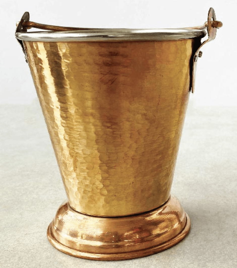 कॉपर बकेट मिनी कॉपर बकेट सर्ववेयर और टेबलवेयर बाल्टी घर होटल रेस्तरां के लिए व्यंजन परोसने के लिए (250 एमएल बकेट)