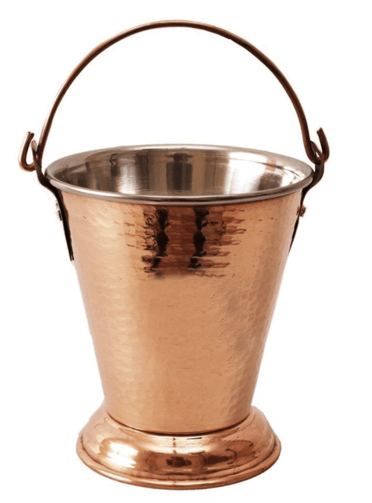 காப்பர் பக்கெட் மினி காப்பர் பக்கெட் சர்வ்வேர் மற்றும் டேபிள்வேர் பால்டி ஃபார் ஹோம் ஹோட்டல் உணவகங்கள் உணவுகளை பரிமாற (250மிலி பக்கெட்)