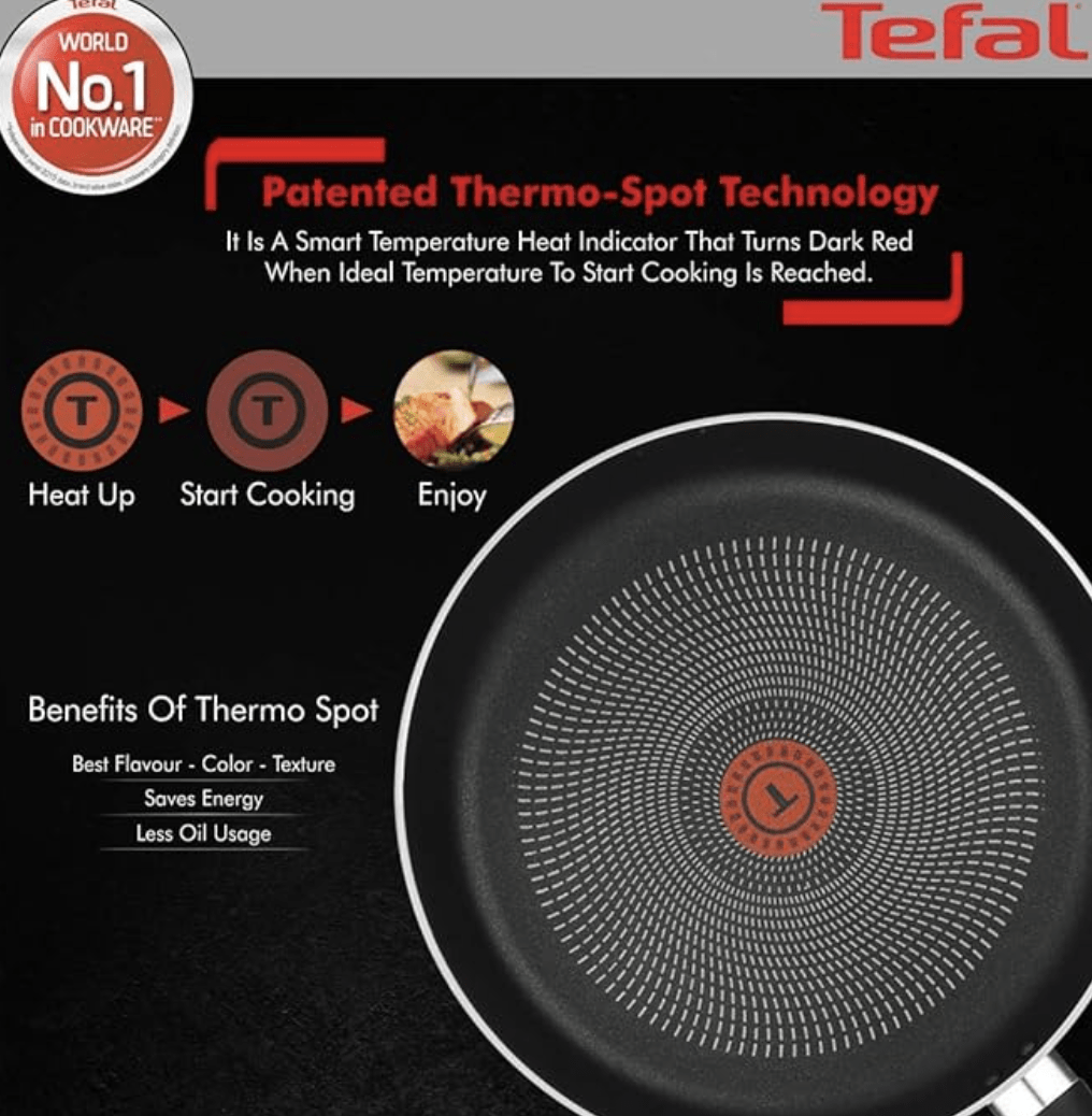 Tefal Delicia Powerglide Non-Stick 20 cm Fry Pan (Black), (B4680285)