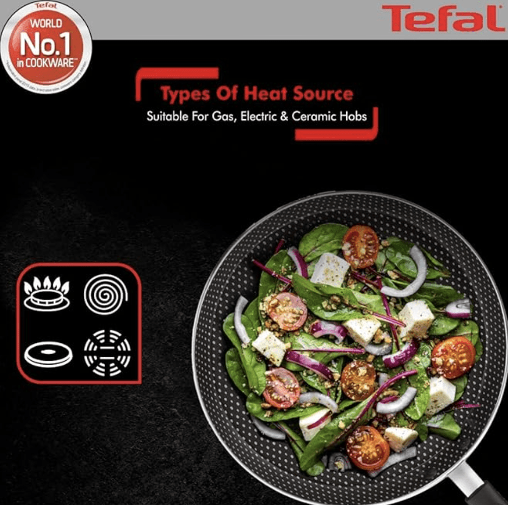 Tefal Simply Chef Non-Stick Aluminium Flat Tawa, 26cm (Rio Red)-2