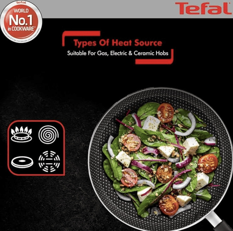 Tefal Simply Chef Non-Stick Aluminium Flat Tawa, 26cm (Rio Red)-2