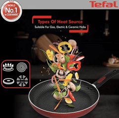 Tefal Simply Chef Non-Stick Aluminium Fry Pan, 24cm (Rio Red)-3