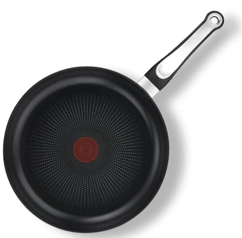 Tefal Cook & Savour Non-Stick Fry Pan with Glass Lid, Smart Thermo Signal Temperature Indicator Technology - (Black) (28 Cm)-1