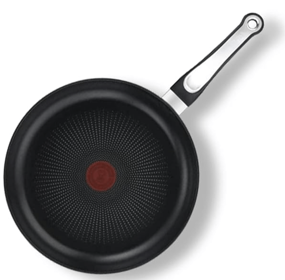Tefal Cook & Savour Non-Stick Fry Pan with Glass Lid, Smart Thermo Signal Temperature Indicator Technology - (Black) (24 Cm)