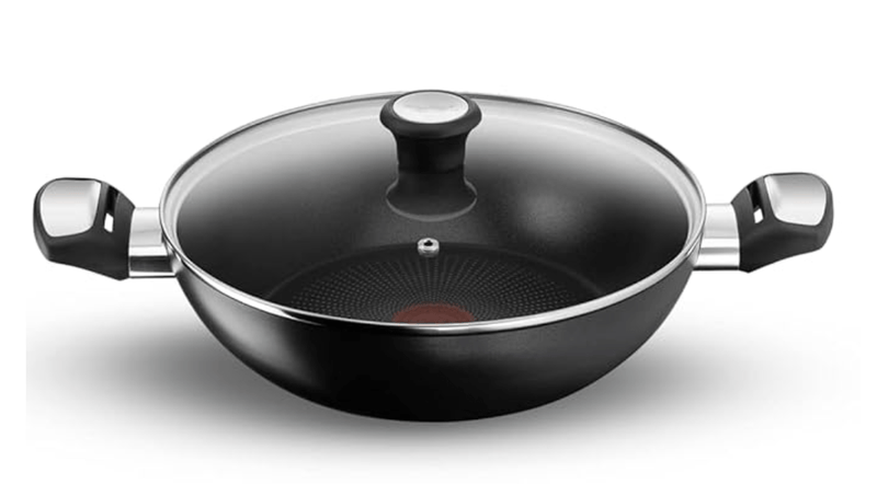 Tefal Delicia Kadhai 24 cm diameter with Lid 2.7 L capacity  (Aluminium, Non-stick)-1