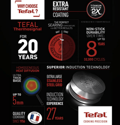 Tefal Day by Day Non Stick Frypan, Smart Thermo Signal Temperature Indicator Technology, Titanium Coating, Black, DDFP-24cm-3
