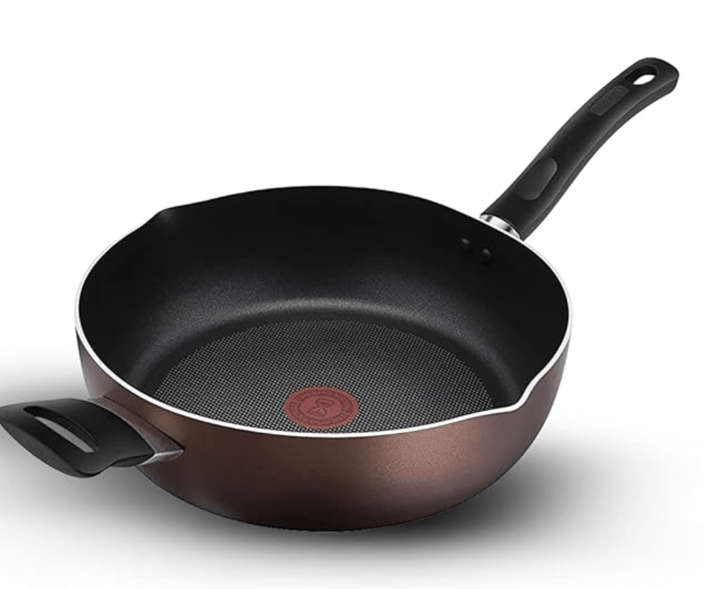 Tefal Day by Day Non Stick Deep Frypan, Smart Thermo Signal Temperature Indicator Technology, Titanium Coating, Black, DDDP-28,Day by Day/DDDP-28