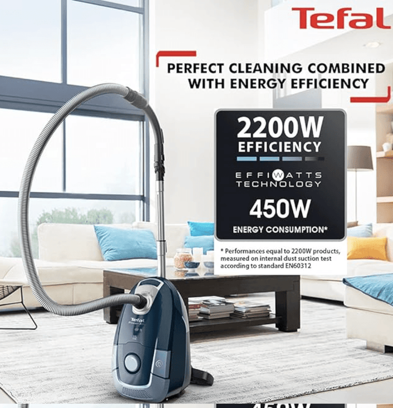 Tefal Multi-Purpose Power XXL Animal KIT Vacuum Cleaner / 2200W Energy Efficient/High Efficiency Suction Head / 8.4-Meter Cable/Filtration Technology, Super Silent Operation / 4.5-Liter Capacity-2