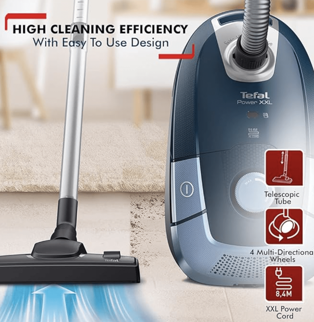 Tefal Multi-Purpose Power XXL Animal KIT Vacuum Cleaner / 2200W Energy Efficient/High Efficiency Suction Head / 8.4-Meter Cable/Filtration Technology, Super Silent Operation / 4.5-Liter Capacity-3