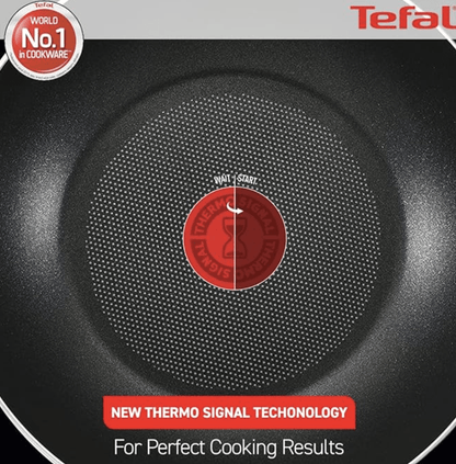 Tefal Cook & Savour Non-Stick Tawa, Smart Thermo Signal Temperature Indicator Technology - (Black) (25 Cm)