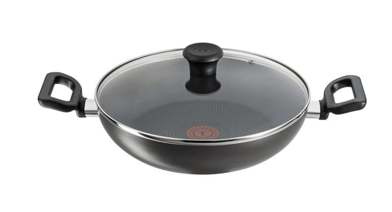 Tefal Delicia Powerglide Non-Stick 28 cm Kadhai with Lid (Black), (B1549884)-1