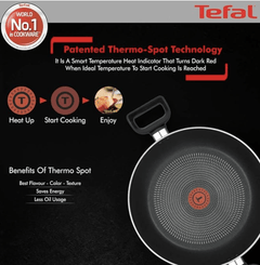 Tefal Delicia Powerglide Non-Stick 28 cm Kadhai with Lid (Black), (B1549884)-2