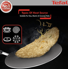 Tefal Aluminium Simply Chef Non-Stick Concave Tawa (28cm, Rio Red)-2