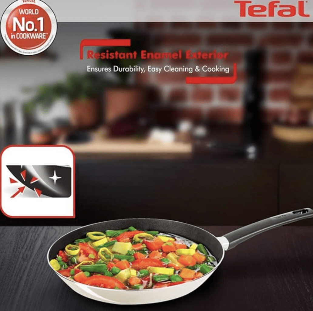 Tefal Paris Edition Non-Stick Aluminium Frying Pan, 1.6 Liters/24 cm, Beige