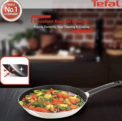 Tefal Paris Edition Non-Stick Aluminium Frying Pan, 1.6 Liters/24 cm, Beige