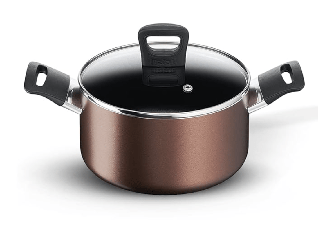 Tefal Day by Day Non Stick Stewpot, Smart Thermo Signal Temperature Indicator Technology, Titanium Coating, Black, DDST-20,Brown,Day by Day/DDST-20