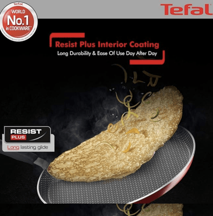 Tefal Simply Chef Aluminium Flat Tawa (30 cm, Red)