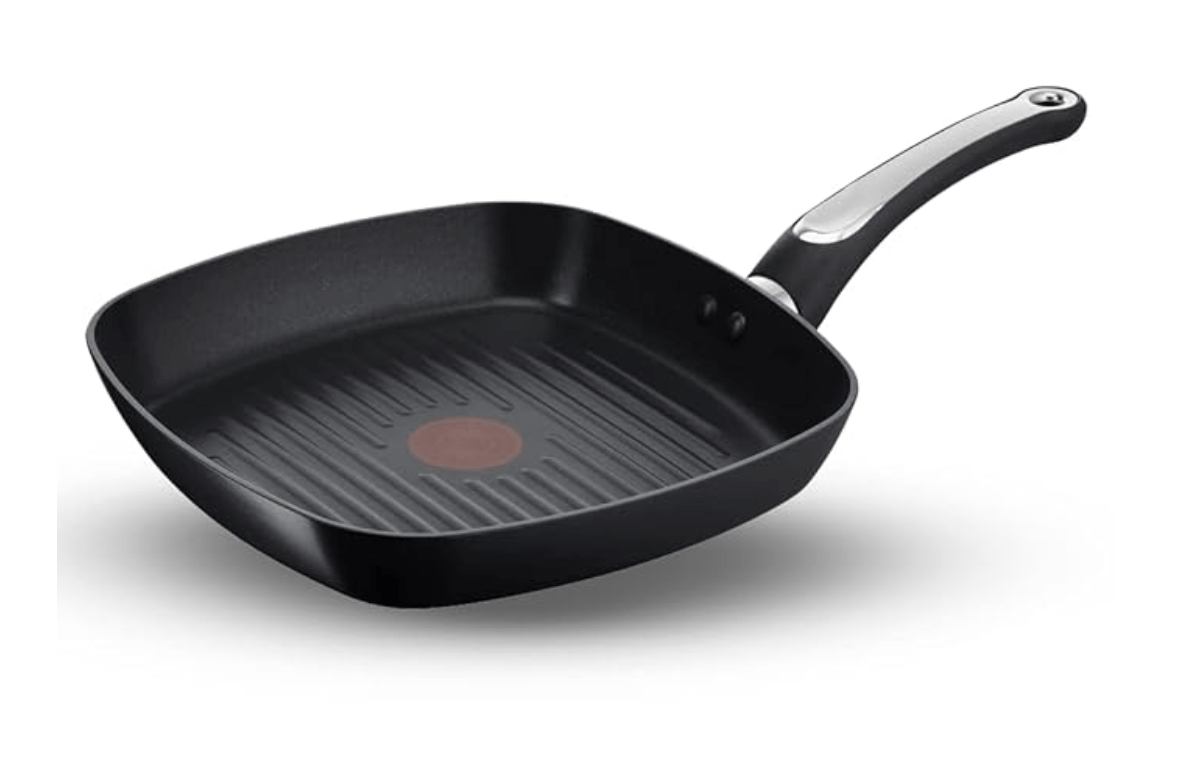 Tefal Cook & Savour 26cm x 26cm Non-Stick Grill Pan, Smart Thermo Signal Temperature Indicator Technology - CSGP-26 (Black)