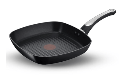 Tefal Cook & Savour 26cm x 26cm Non-Stick Grill Pan, Smart Thermo Signal Temperature Indicator Technology - CSGP-26 (Black)