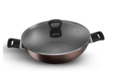 Tefal Day by Day Non Stick Kadai, Smart Thermo Signal Temperature Indicator Technology, Titanium Coating, Black, DDKA-26-1