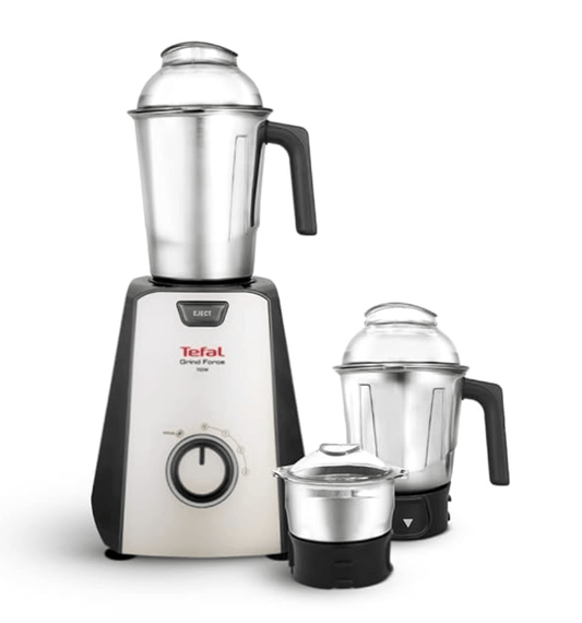 Tefal Grindforce 750-Watt Mixer Grinder with 3 Jars (Black/Silver)