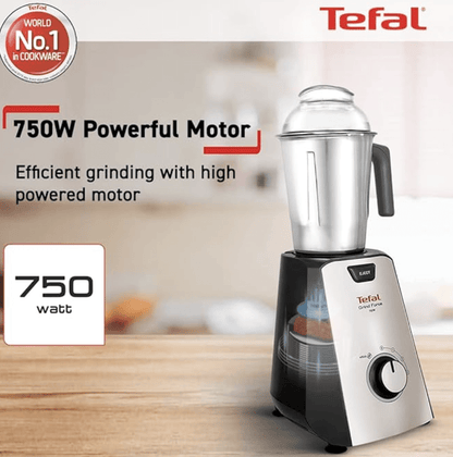 Tefal Grindforce 750-Watt Mixer Grinder with 3 Jars (Black/Silver)