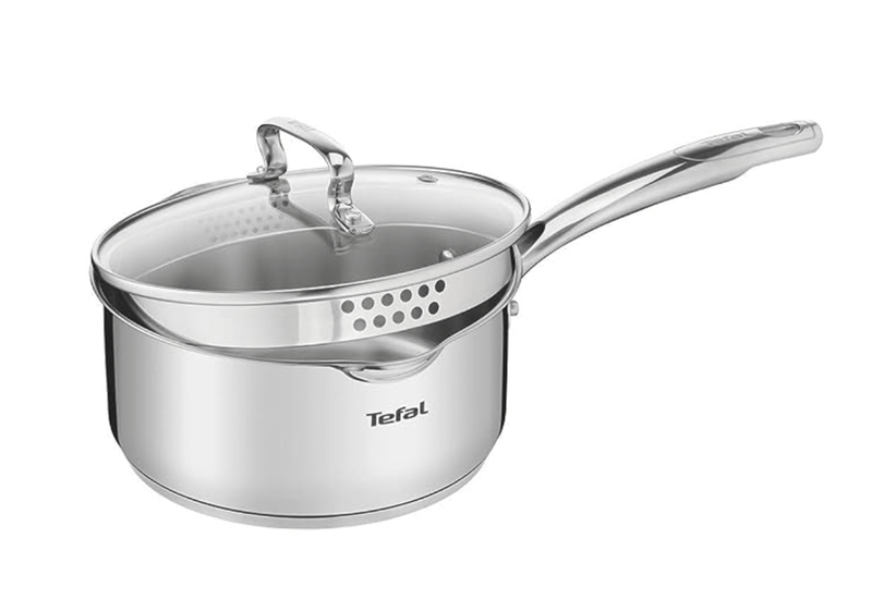 Tefal Duetto Plus Stainless Steel Sauce Pan 16 cm with Glass Lid, Silver-4