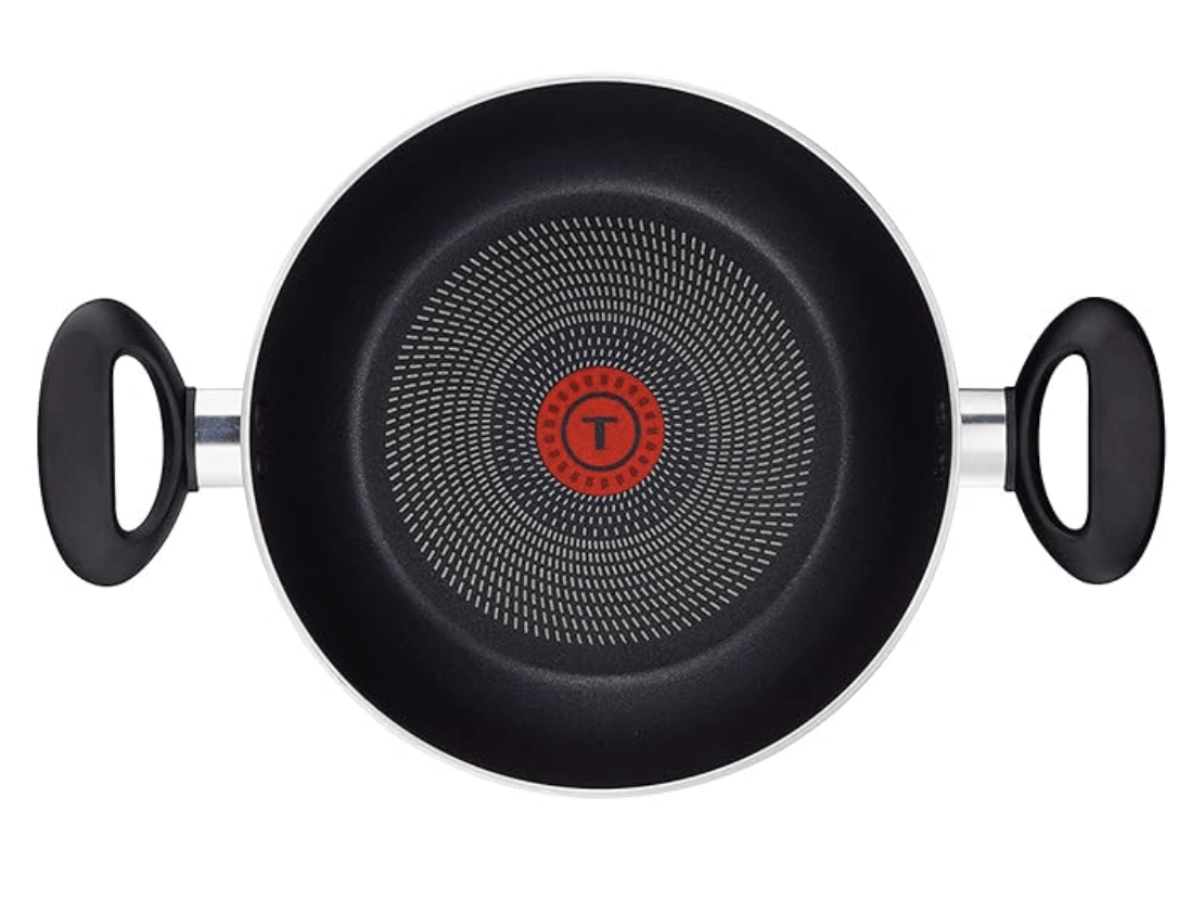 Tefal Ceremony Non-Stick Aluminium Kadhai with Lid, 24cm (Black)